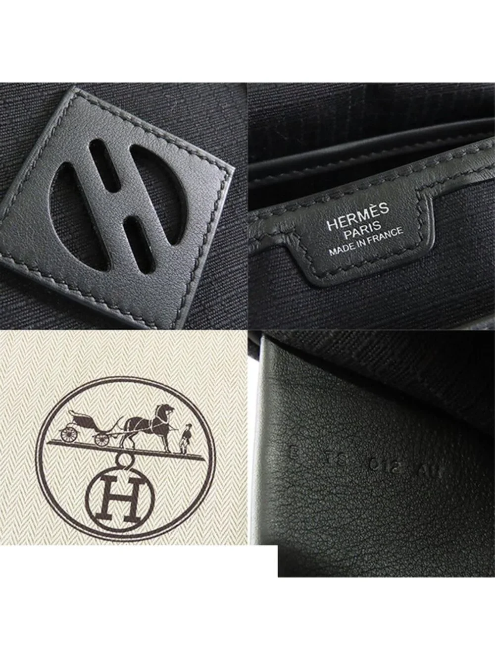 Hermes Messenger All Back Black Silver Swift Toile Bivouac Shoulder Bag